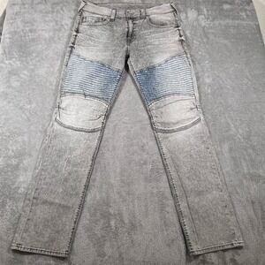 True Religion Jeans Mens Slim Moto‎ Gray Size 36x34 Signature Pockets